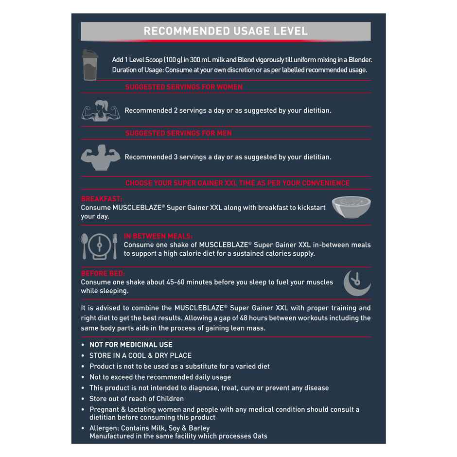 MuscleBlaze Super Gainer XXL High Calorie Gainer For Muscle Mass