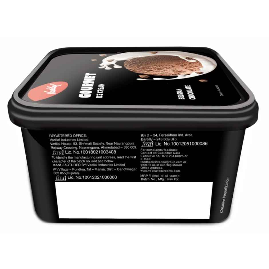 Vadilal Belgian Chocolate Ice Cream Tub | Creamy & Indulgent