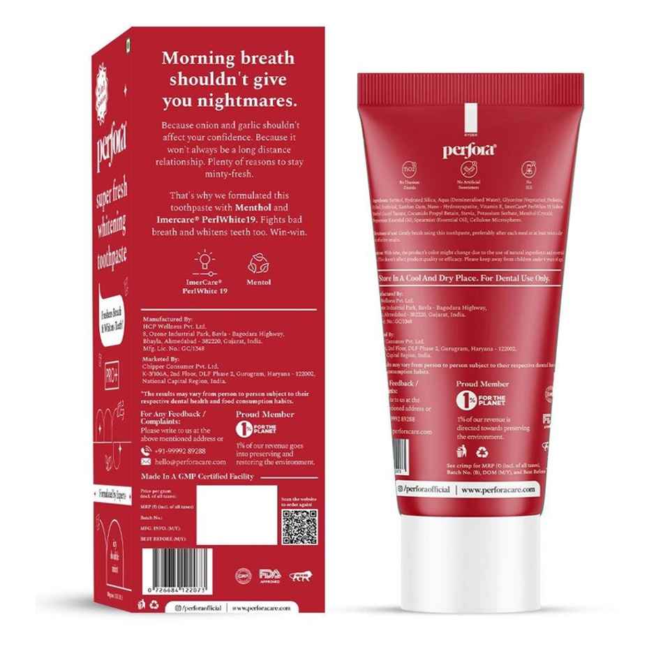 Perfora Super Fresh Teeth Whitening Toothpaste