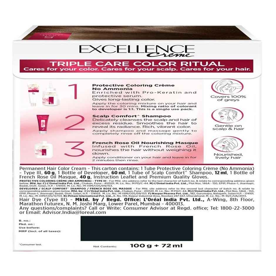 L'Oreal Paris Excellence Creme Hair Color 5 Light Brown/Natural Brown