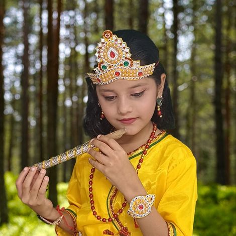 Kids Mala With Moti Work - 28 Cm