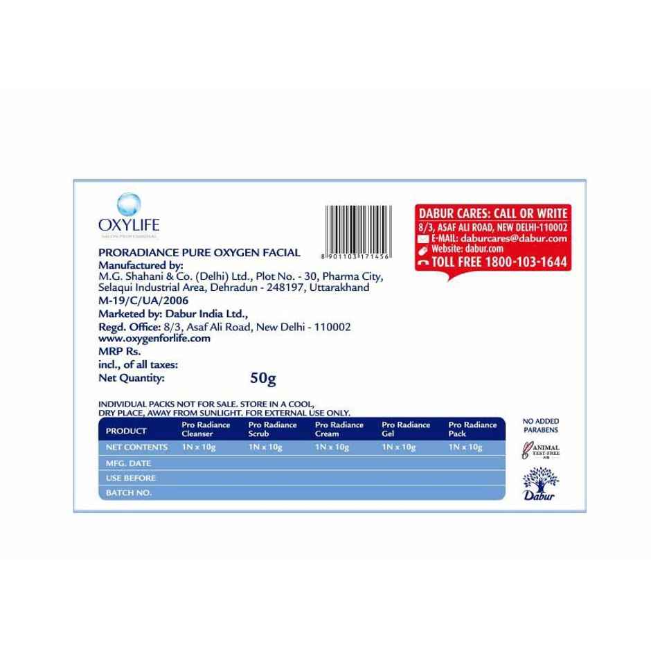 Oxylife Salon Professional Pro Radiance Pure Oxygen Facial Kit