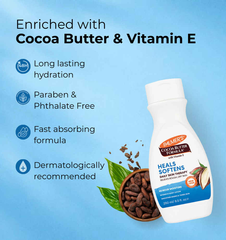 Palmer's Cocoa Butter Body Lotion | Daily Therapy For Dry Skin | Hand and Body Moisturizer