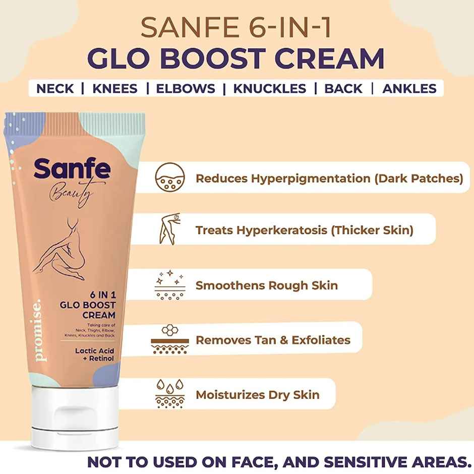 Sanfe Beauty 6-In-1 Glo Cream For Dark Body Parts Like Neck Ankles Knuckles Armpits Thighs Elbows