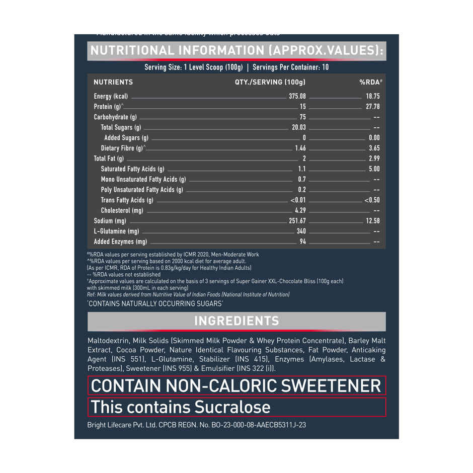 MuscleBlaze Super Gainer XXL High Calorie Gainer For Muscle Mass