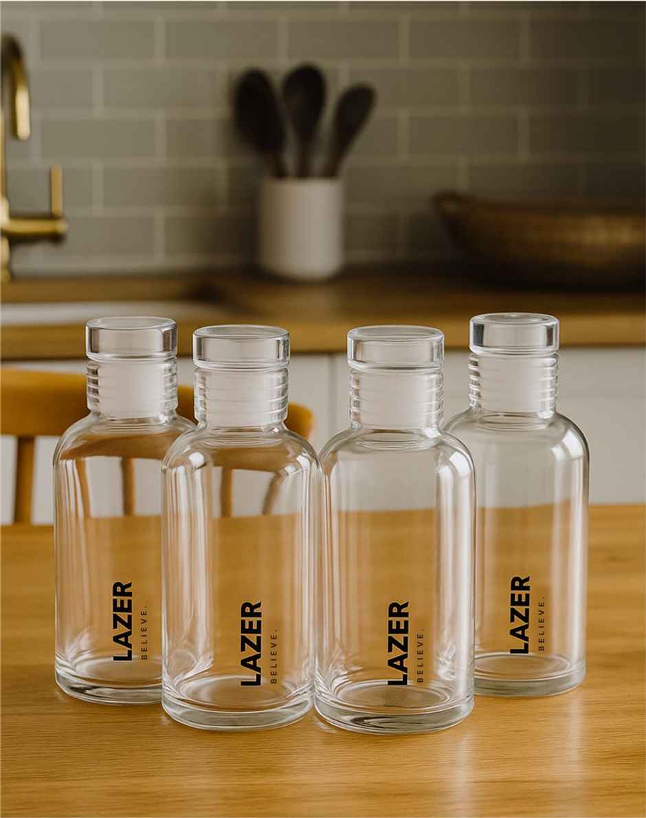 Lazer Pure Borosilicate Glass Water Bottle | BPA-Free | Leak-Proof Durable - 300 ml