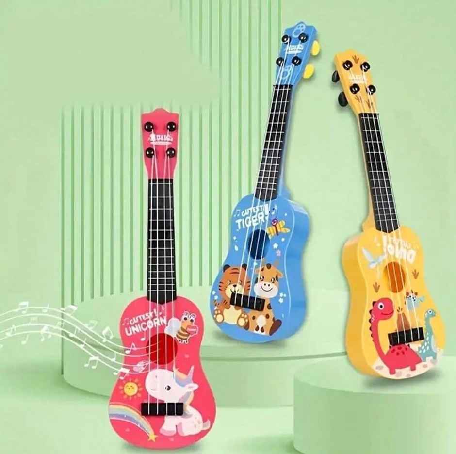 Toyshine 21 Dino Theme Guitar with Easy-to-Hold Strings for Kids