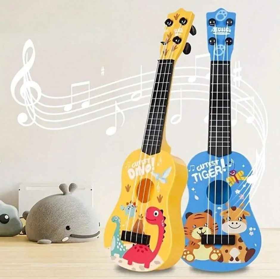 Toyshine 21 Dino Theme Guitar with Easy-to-Hold Strings for Kids