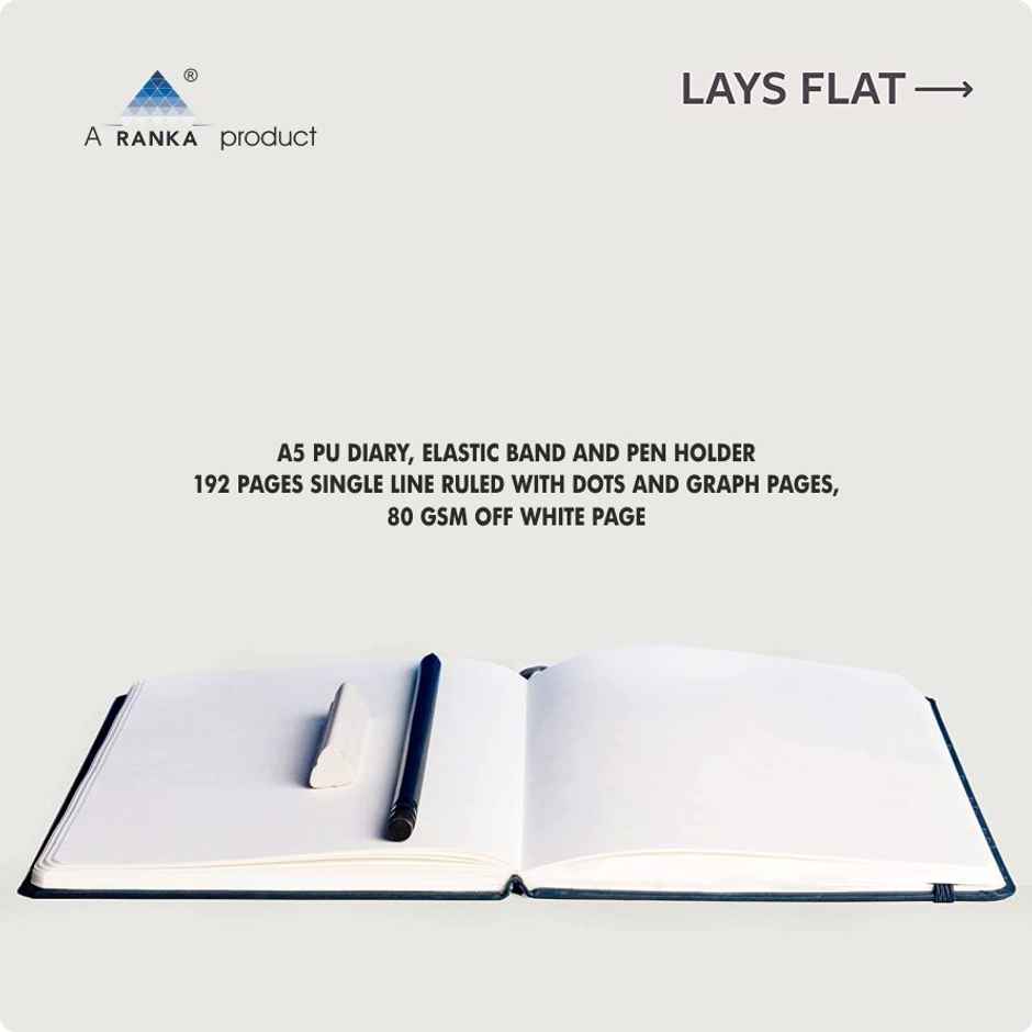 A5 Pu Diary Elastic Band And Pen Holder-192 Pages (Colour May Vary)