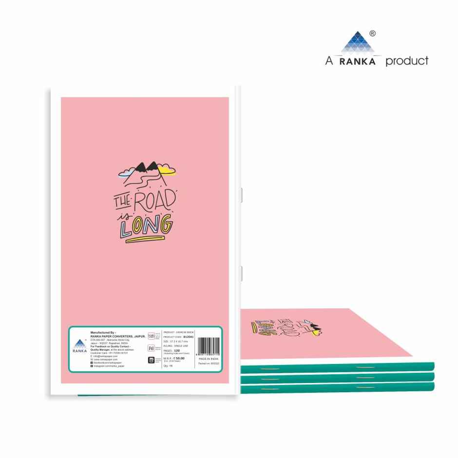 Single Line Longbook-120 Pages- Pack of 3 (Assorted Prints) Combo