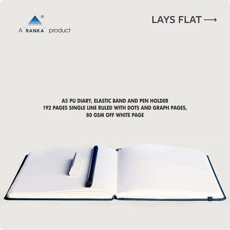 A5 Pu Diary Elastic Band And Pen Holder-192 Pages (Colour May Vary)