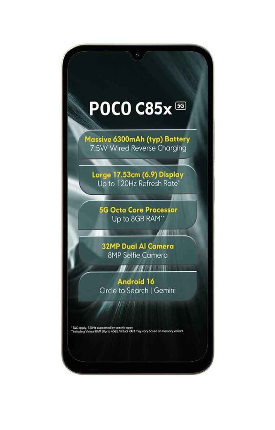 POCO C85X | 4 GB RAM | 64 GB Storage | 6.9 inch Display | 5G | Emerald Green