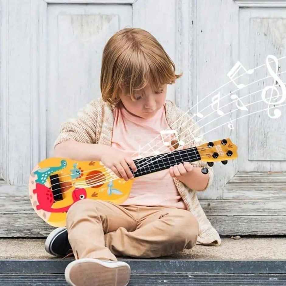 Toyshine 21 Dino Theme Guitar with Easy-to-Hold Strings for Kids