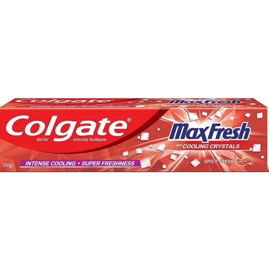 Colgate Maxfresh Toothpaste, Red Gel Paste With Menthol For Super Fresh Breath (Spicy Fresh) (150g) & Colgate Plax Peppermint Mouthwash (250ml) Combo
