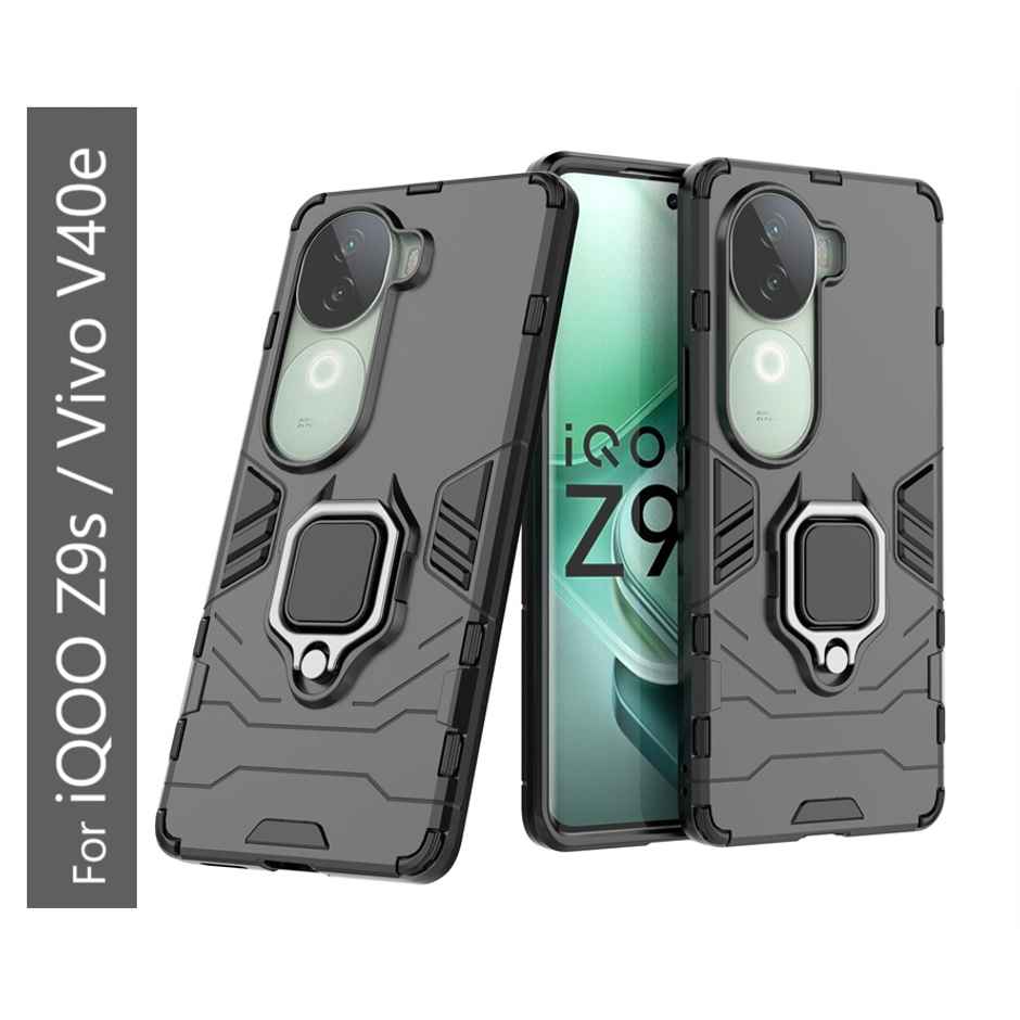 Kwine Case iQOO Z9s / Vivo V40e Back Cover - Ring Holder Stand Case