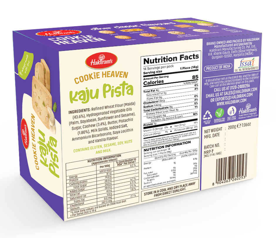 Haldirams Cookie Heaven Kaju Pista Cookies