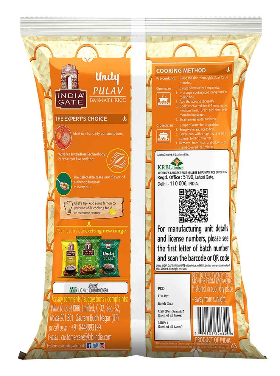 India Gate Unity Pulav Basmati Rice | Long Grain