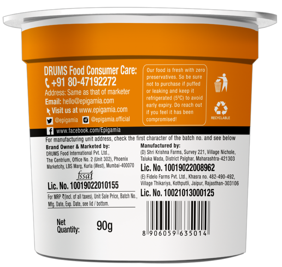 Epigamia Greek Yogurt- Alphonso Mango Combo