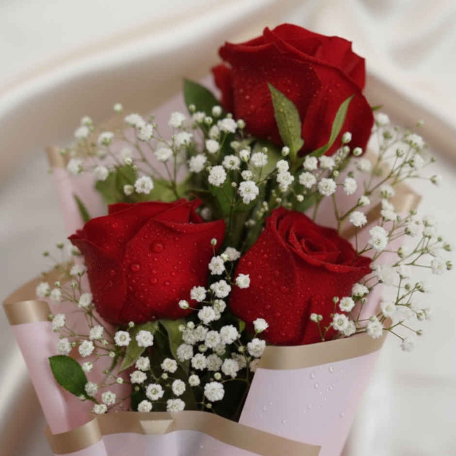 3 Red Rose Bouquet | Father's Day Gifting