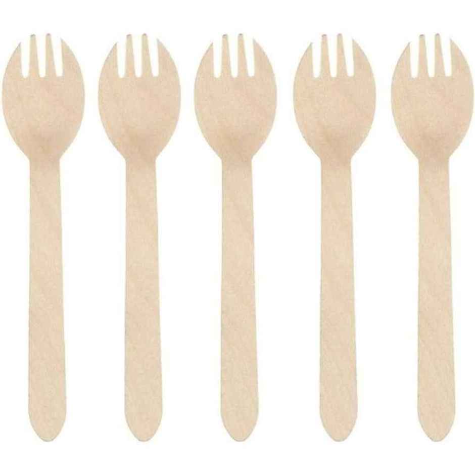 Wooden Spork | 160 mm | Pack  of 30 | Tempware