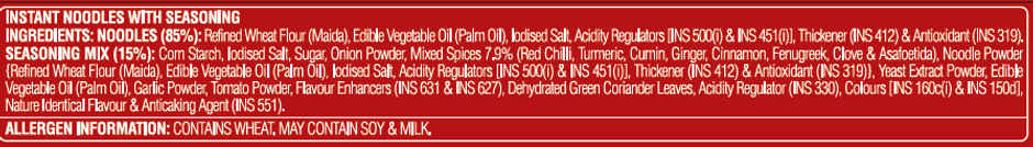 Top Ramen Curry Veg Instant Noodles