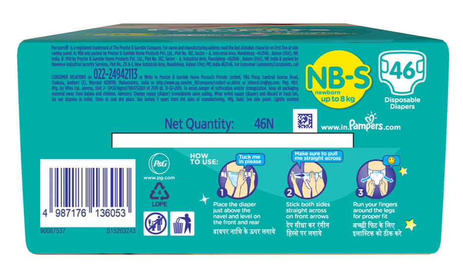 Pampers Baby Dry Taped Style Diaper | NB | 46 pcs