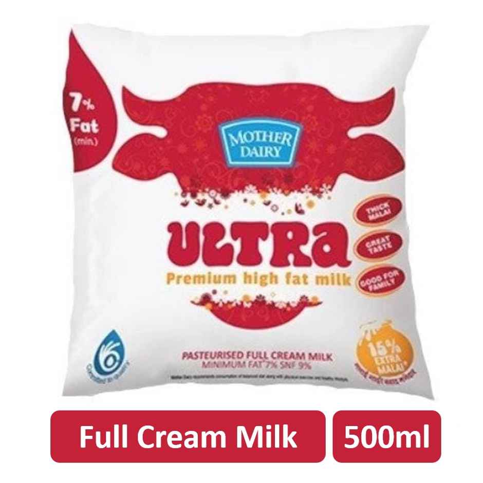 Mother Dairy Ultra Full Cream Fresh Milk | Pouch