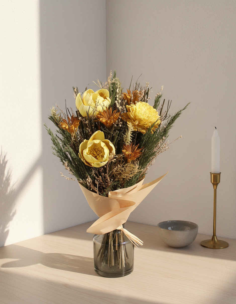 Morning Glow Natural Dried Flower Bouquet | Eternal Blooms