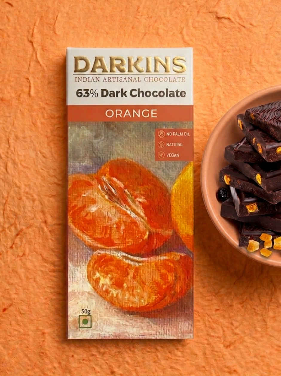 Darkins Indian Artisanal 63% Dark Orange Chocolate