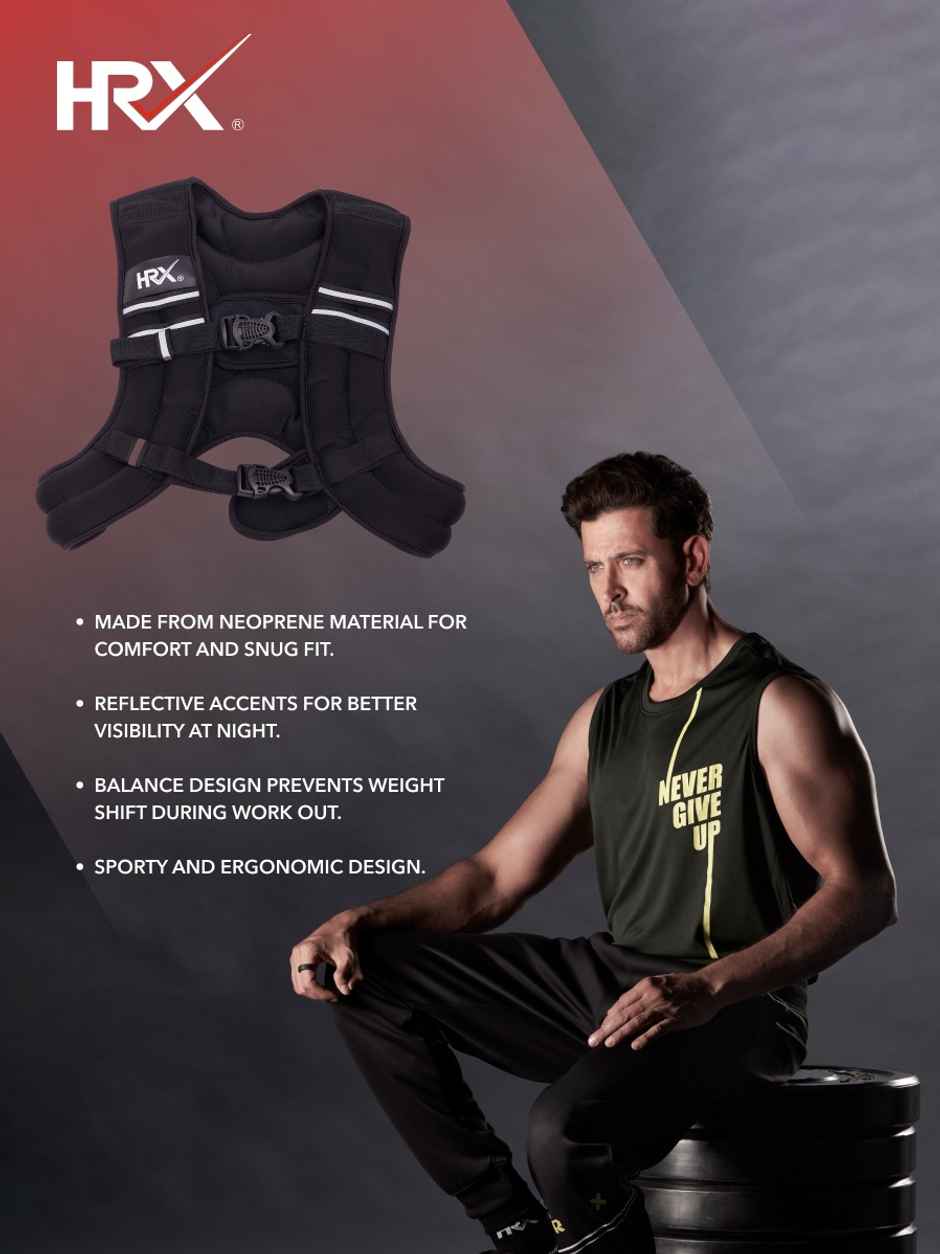 Cult Hrx Weighted Vest | 5 kg | Black