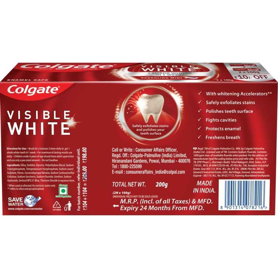 Colgate Visible White Instant Toothpaste 