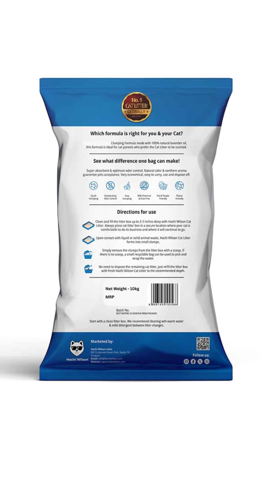 Hachi Wilson Premium Natural Bentonite Cat Litter | Lavender