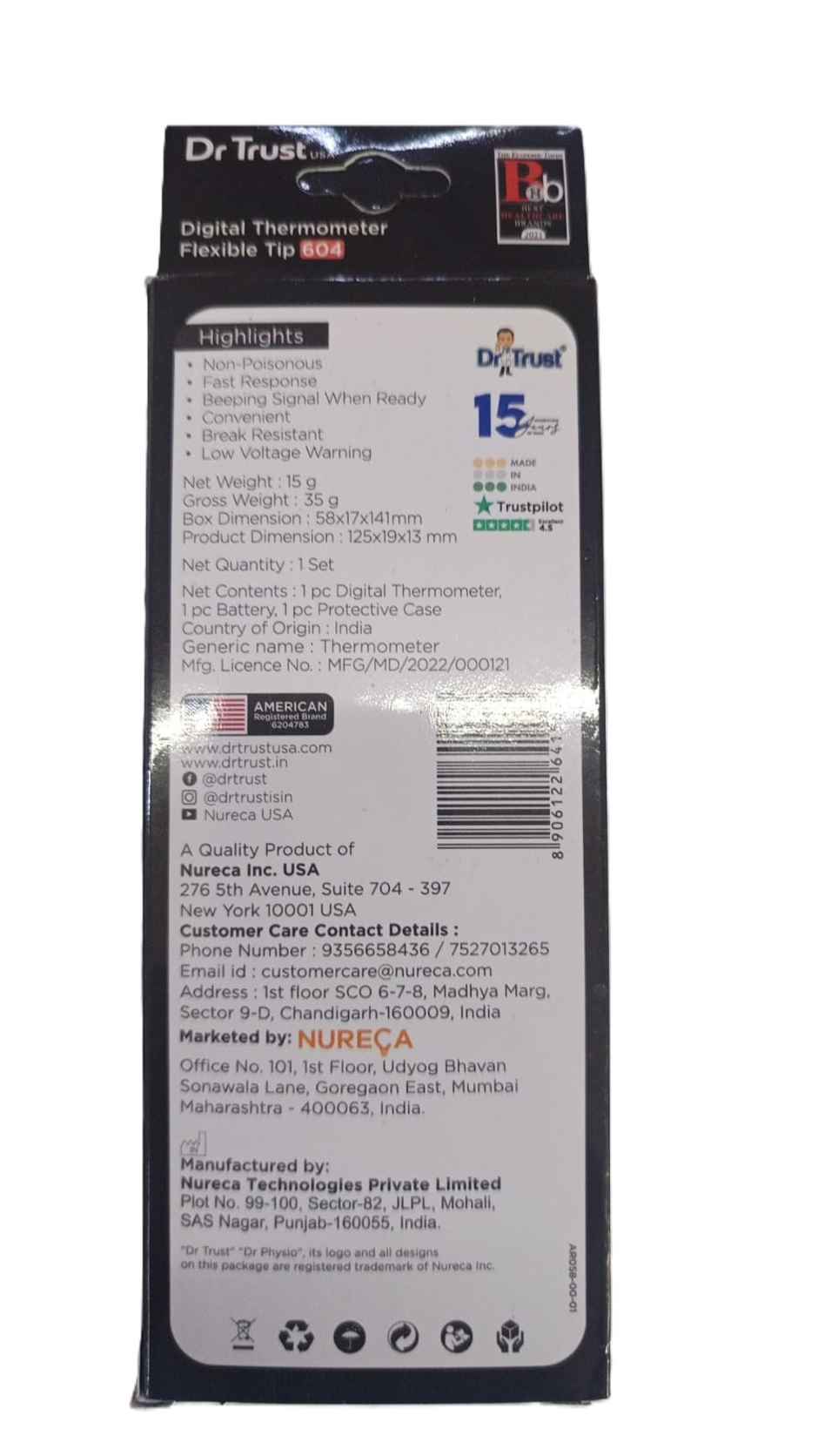 Dr. Trust USA Flexible Tip 604 Digital Thermometer