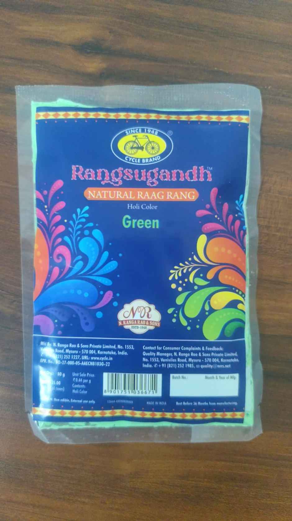 Mohak Rang Natural Raag Rang Holi Color | Green Cycle Combo