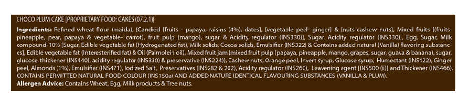 Elite Premium Choco Plum Cake| Combo