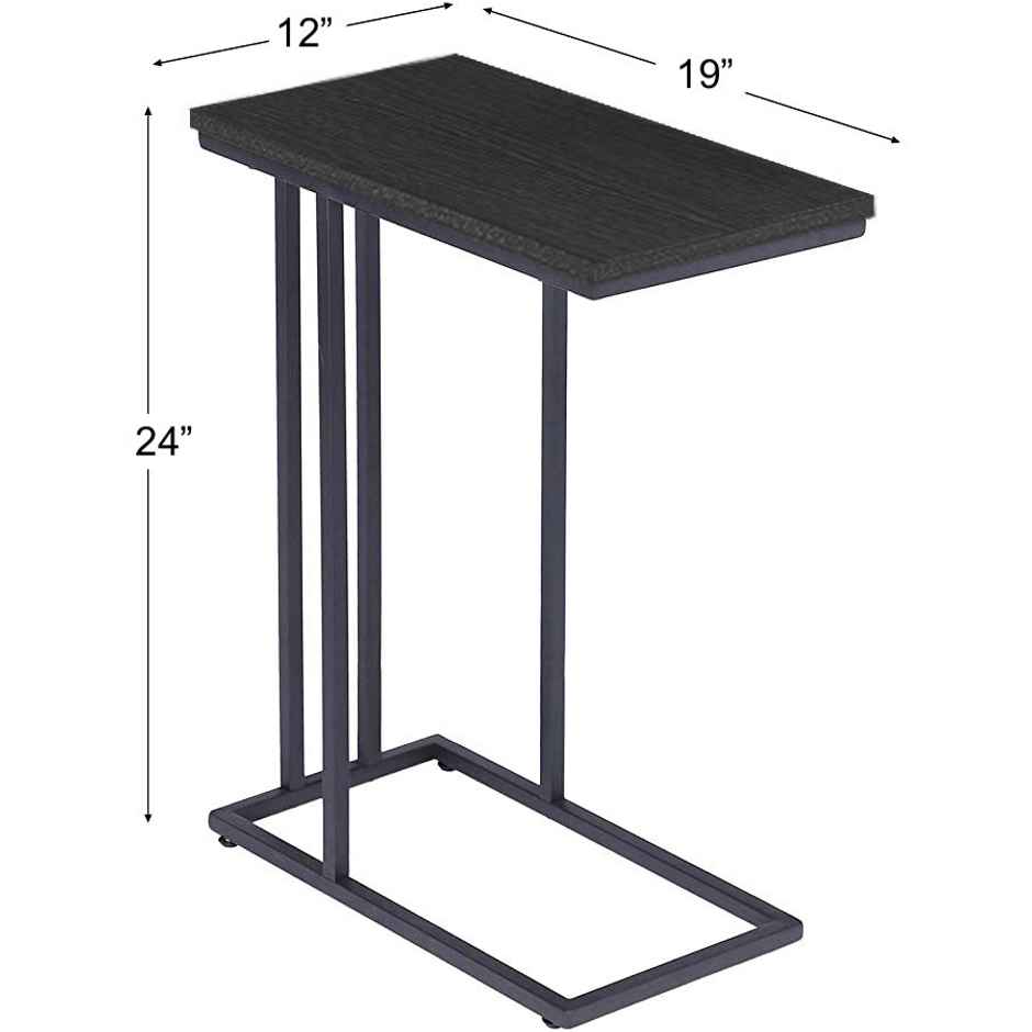 Arlavya Engineered Wood End Table, Ht-24", Width-19", Depth-12", Slides under couch - Black