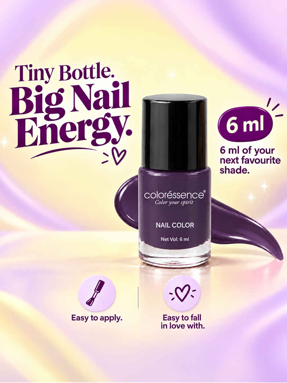 Coloressence Cute Coats Long Lasting Nail Paint, Chip Resistant, Quick Dry, 1 Swipe  | Nude Mauve