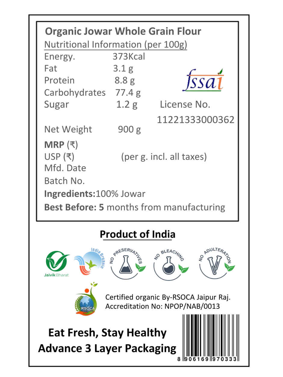 Earthen Story Organic Jowar Atta