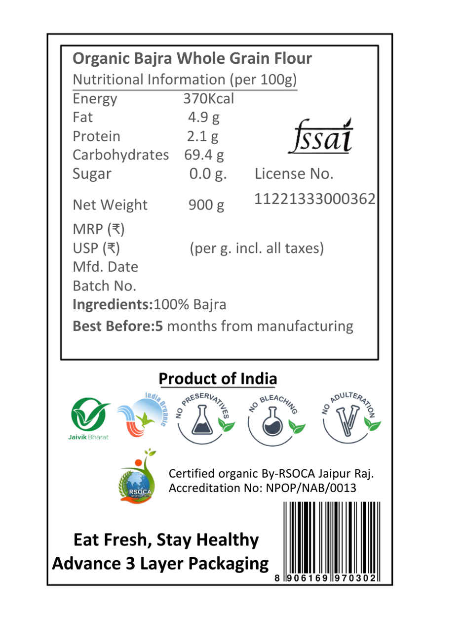 Earthen Story Organic Bajra Atta