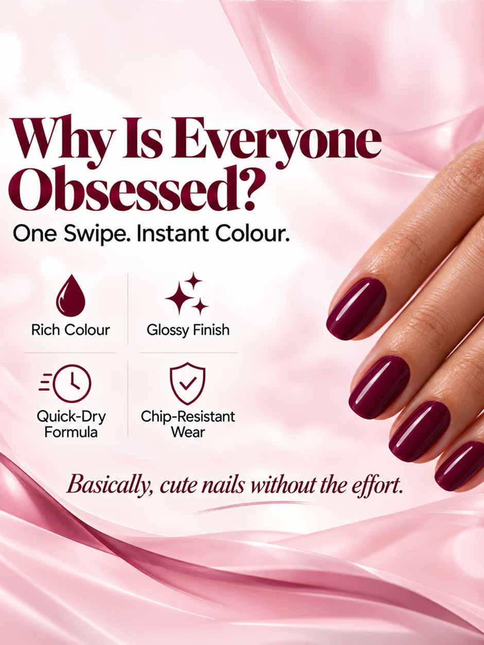 Coloressence Cute Coats Long Lasting Nail Paint, Chip Resistant, Quick Dry, 1 Swipe  | Nude Mauve