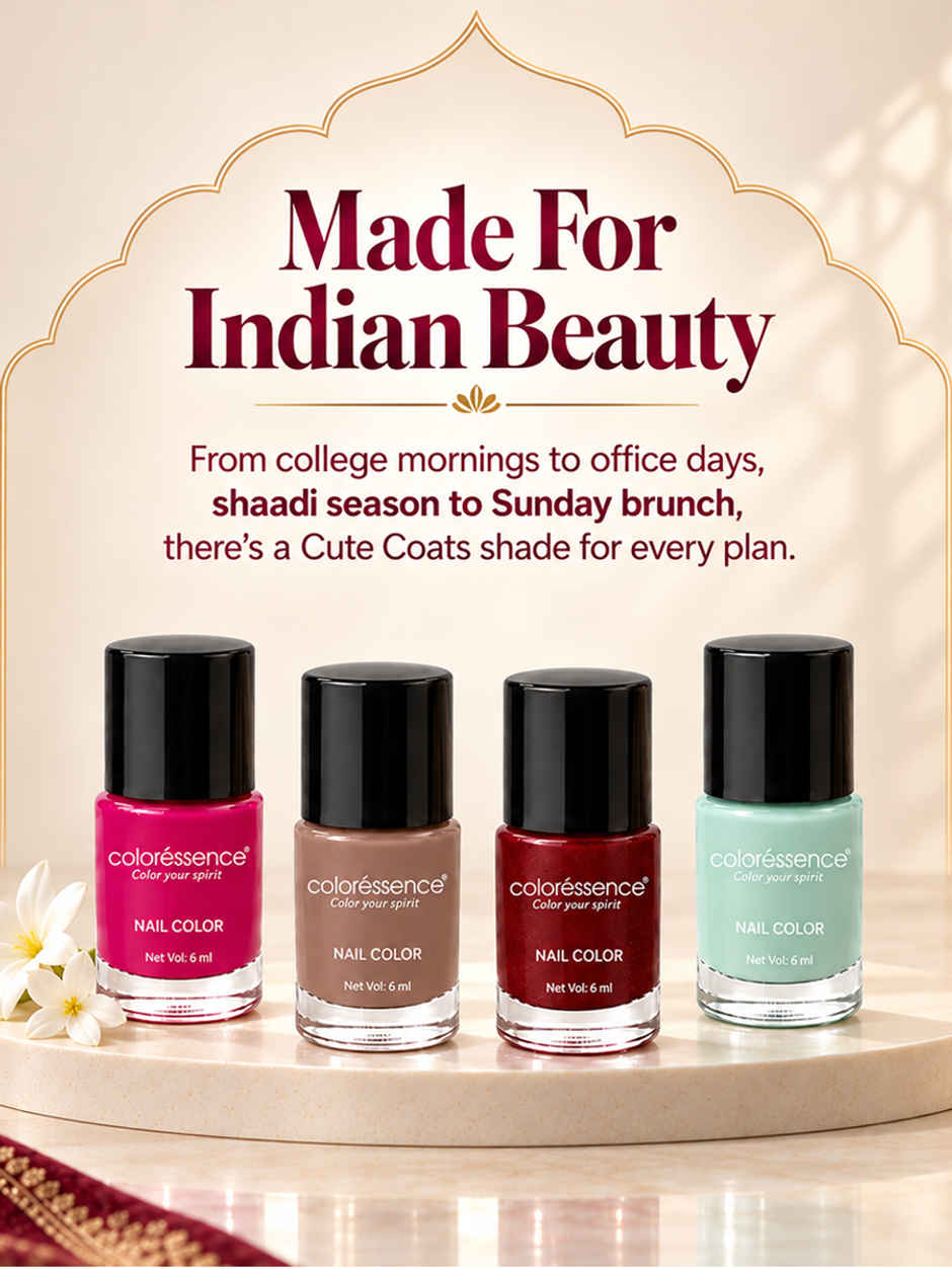 Coloressence Cute Coats Long Lasting Nail Paint, Chip Resistant, Quick Dry, 1 Swipe  | Nude Mauve