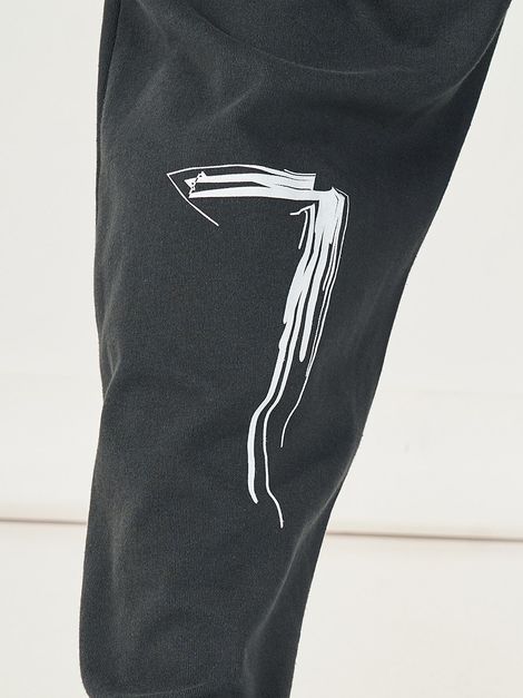 Styli Men's Oversized T-shirt and Open Hem Jogger Co-ord Set with Typographic Print | Grey - L