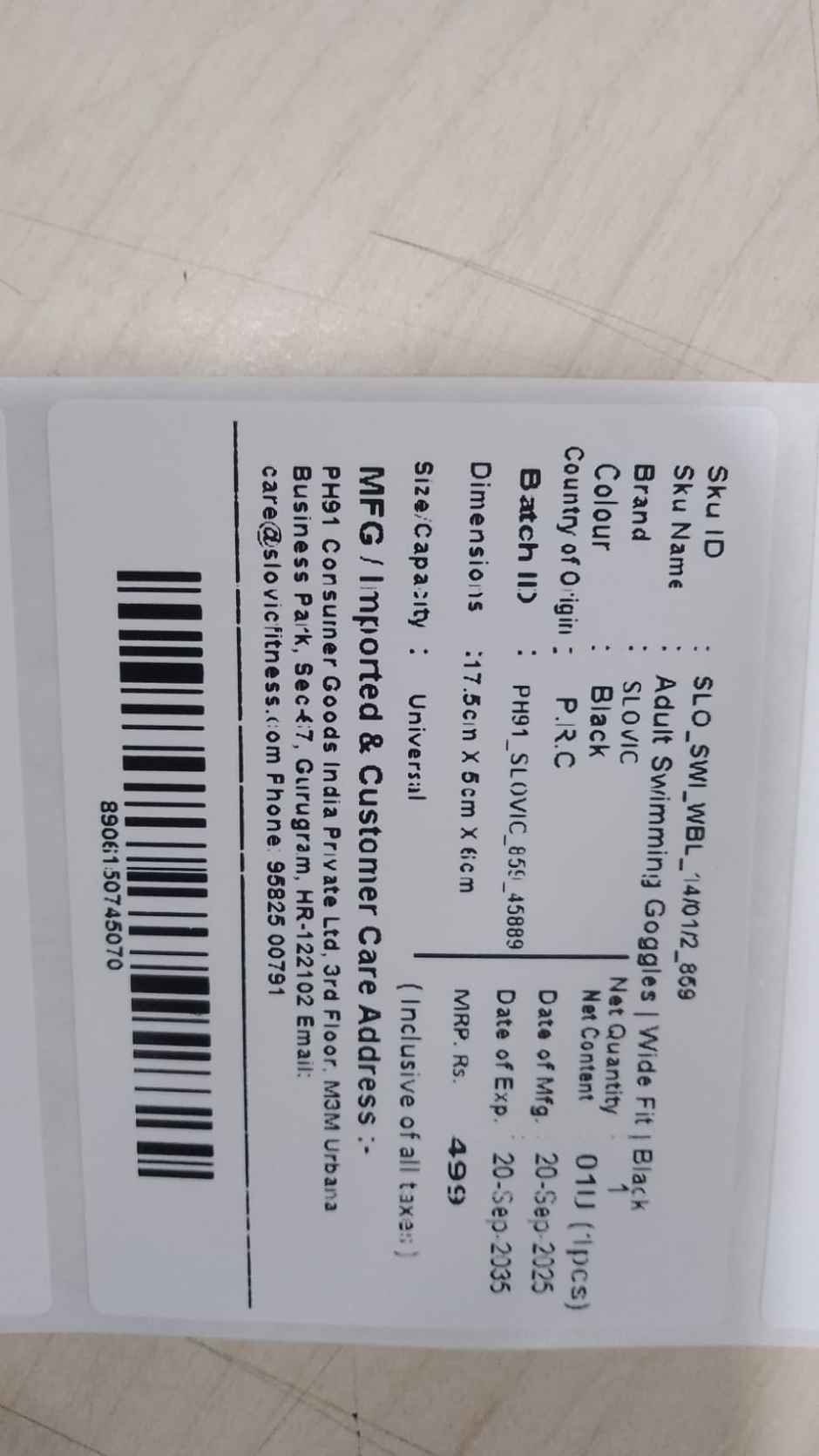 Slovic Swimming Goggles for Adults Anti-Fog & UV Protection - Black