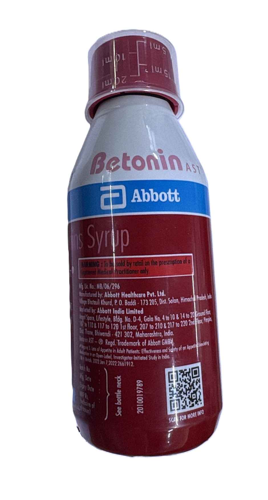 Betonin Ast Sugar Free Syrup