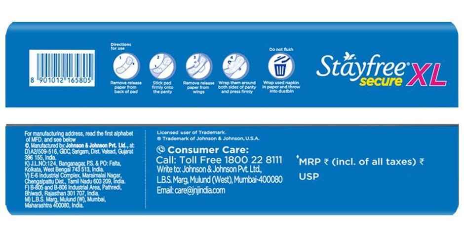 Stayfree Secure XL Sanitary Pads Combo