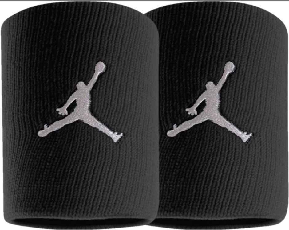 NIKE Unisex Jordan Jumpman Wristbands | Sweat Absorbent | Running | Gym |Yoga & Other Sports |Black