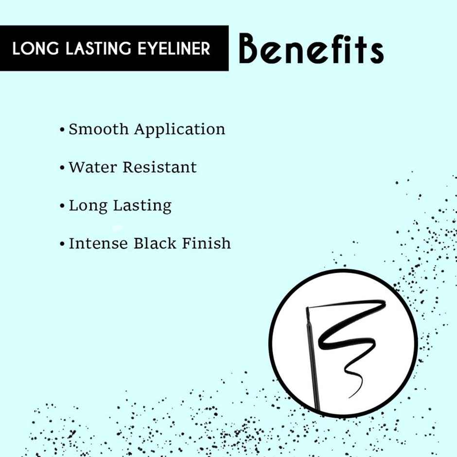 Mattlook Long Lasting Eyeliner With Intense Black Color | Water & Smudge Proof Formula | Black