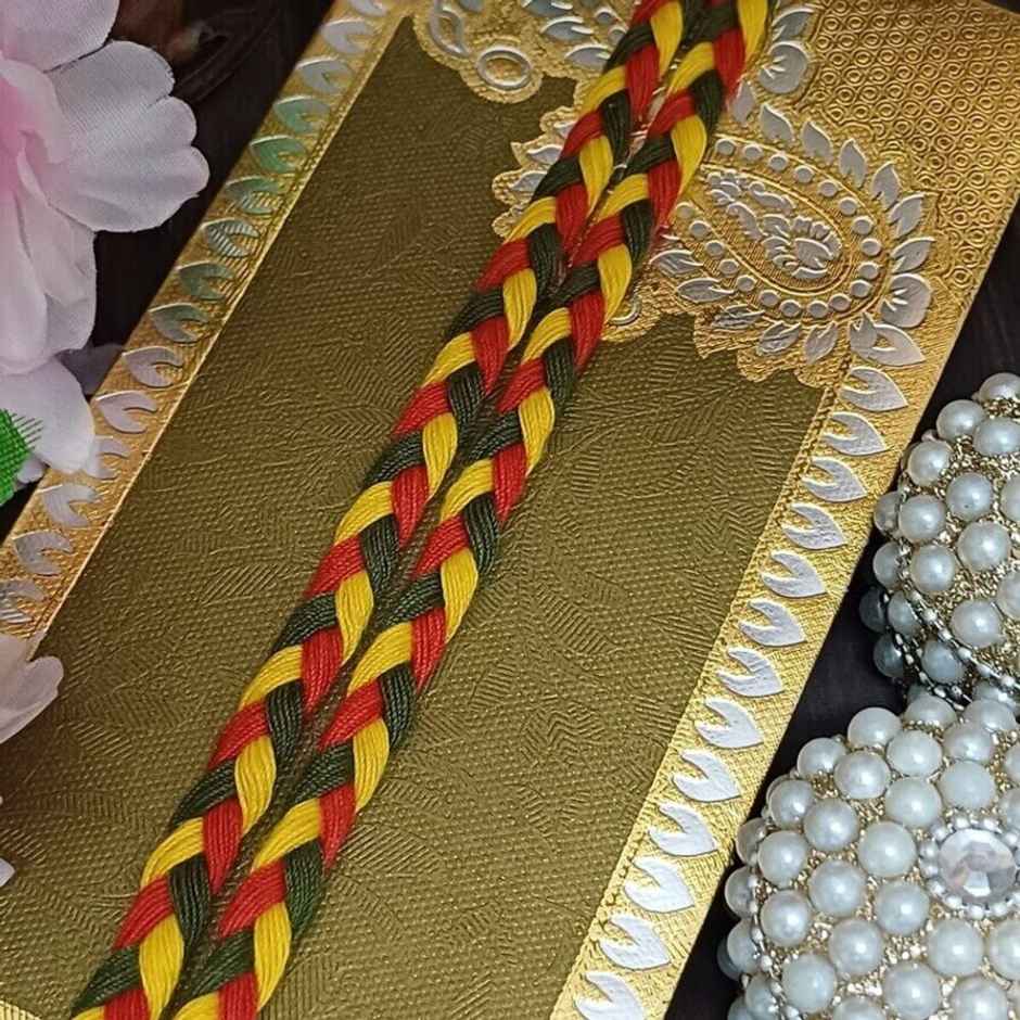Multicolour Braided Mauli Rakhi | Traditional and Colourful | Gullak