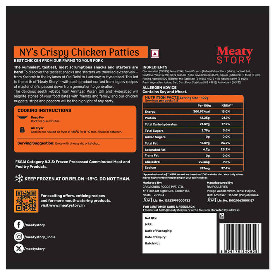 Meaty Story NY's Crispy Chicken Patties