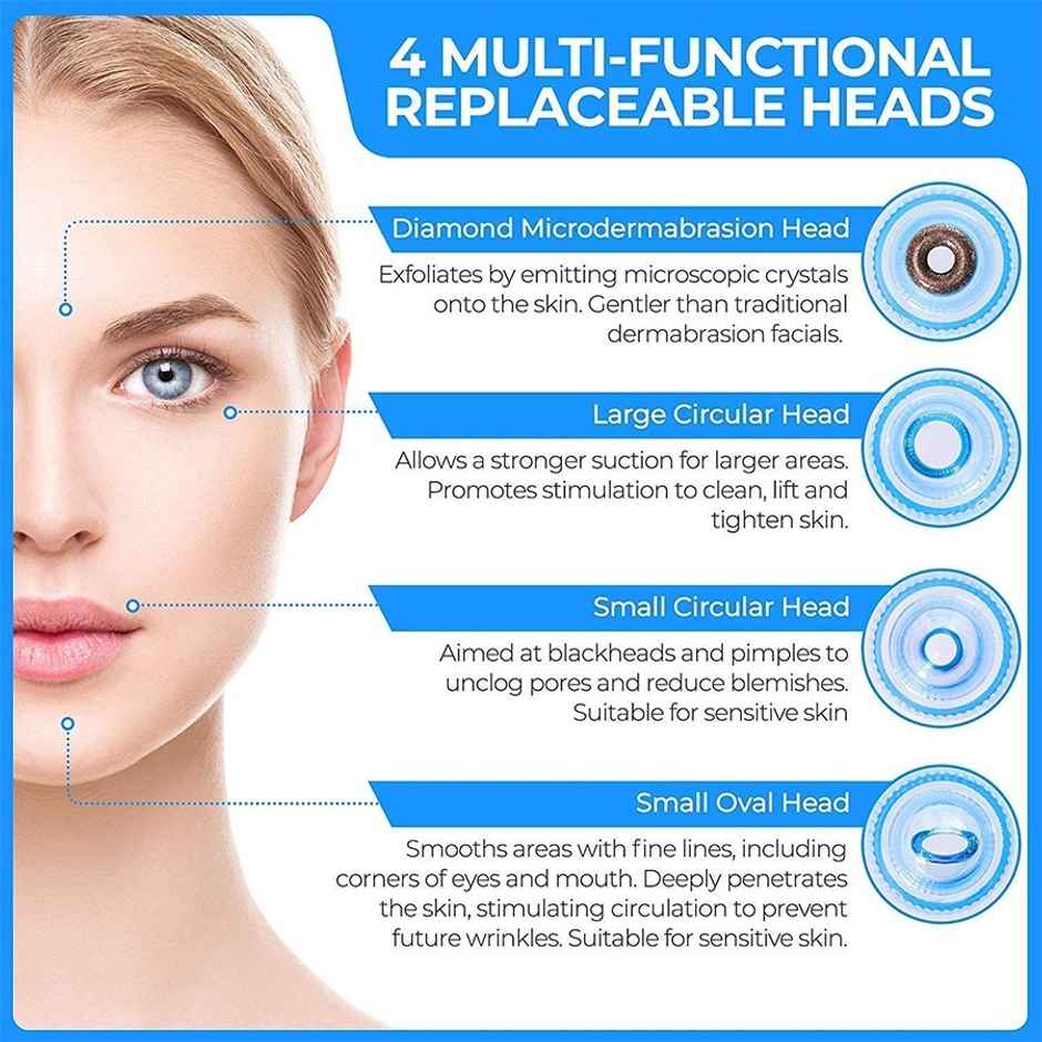 Bronson Professional Pore Cleanser Blackhead Dermasuction Remover Battery Operated With Nozzles